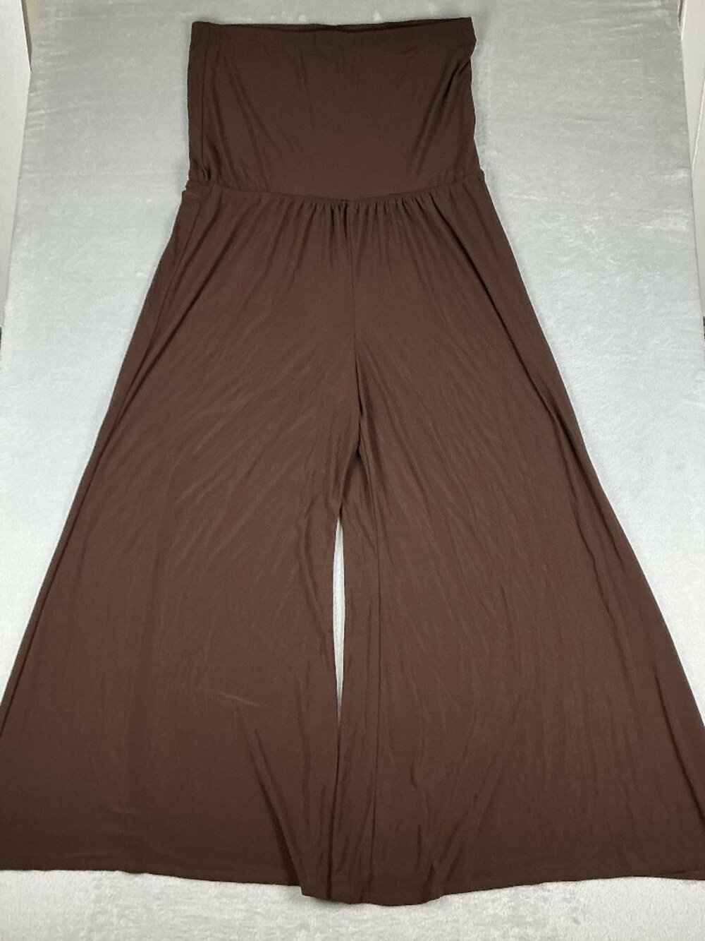 MSK Brown Strapless Jumper Jumpsuit Slip On Women's Size XL Made in USA.